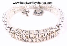 Custom mother's name bracelets - Bali Silver